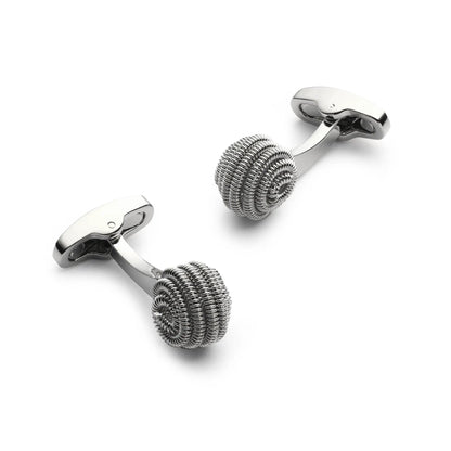 Spiral Cufflinks In Silver by Benson & Clegg