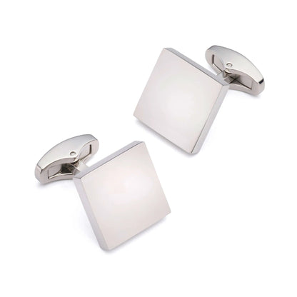 Silver Square Cufflinks - Polished Finish For A Modern Classic Formal Wear Statement by Benson & Clegg