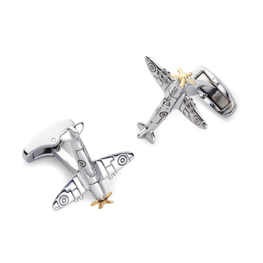 Spitfire Cufflinks With Rotating Propeller by Benson & Clegg