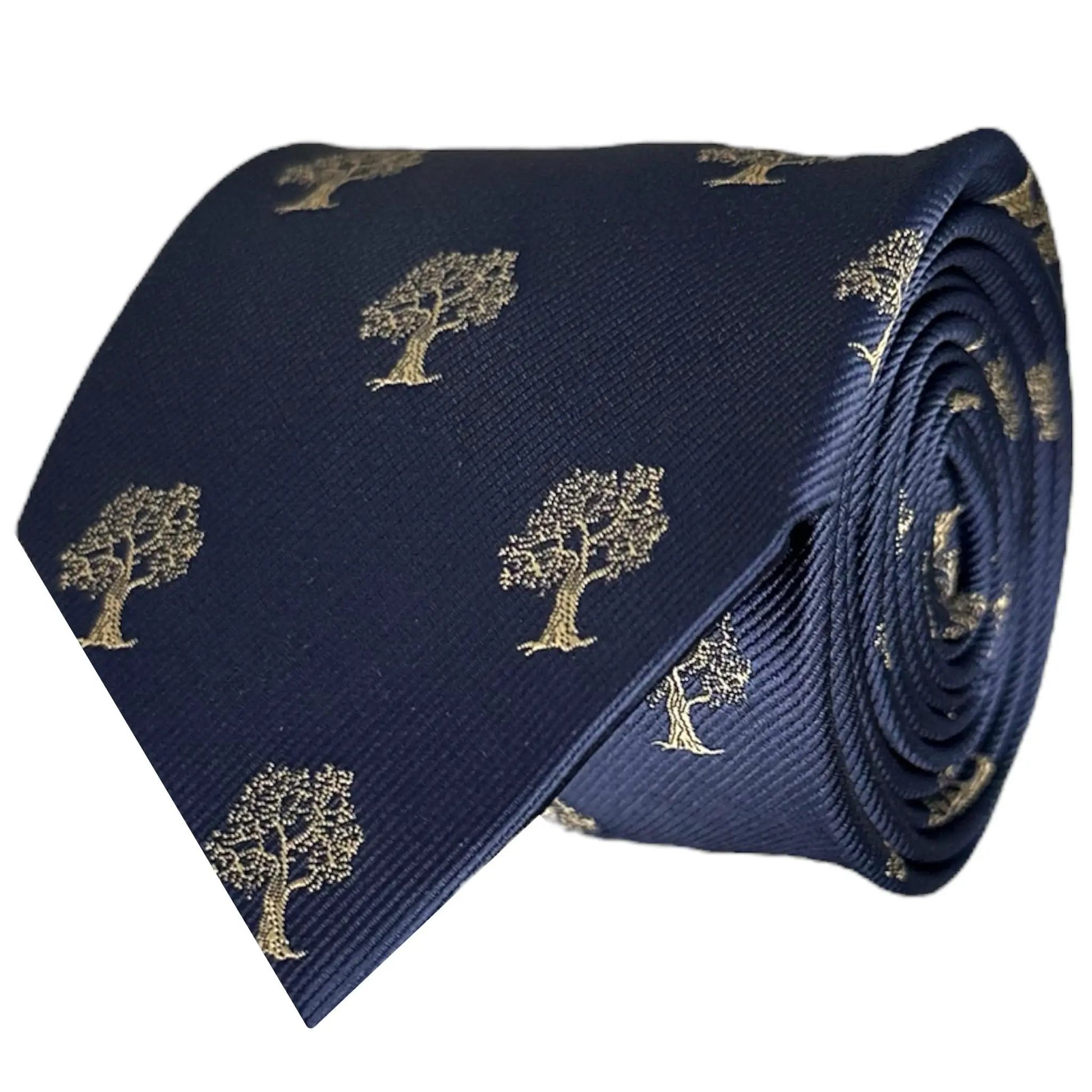 Tree Tie Navy Blue & Gold by OFL Ties
