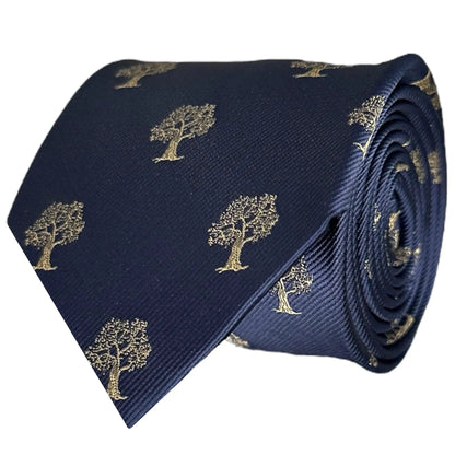 Tree Tie Navy Blue & Gold by OFL Ties
