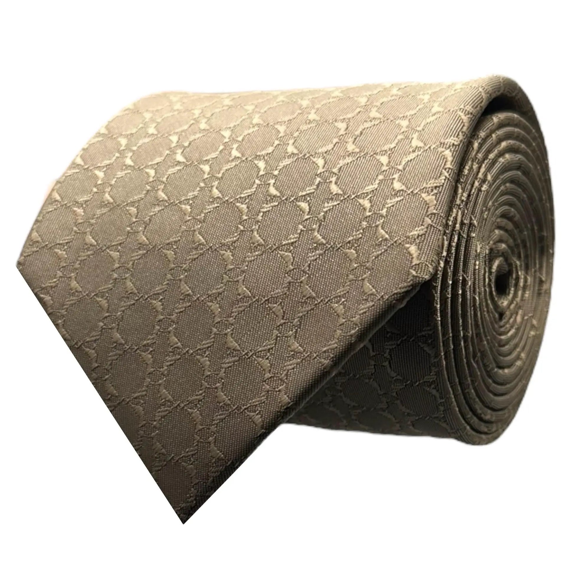 Dark Beige Textured Tie by OFL Ties