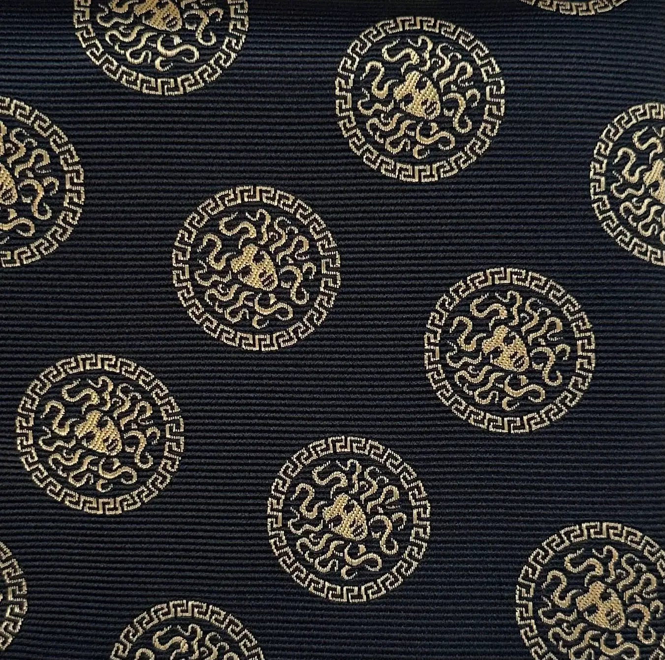 Medusa Pocket Square Black & Gold by OFL Ties