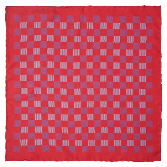 Countryside Hare (Wool & Silk Mix) Pocket Square In Wine by Benson & Clegg