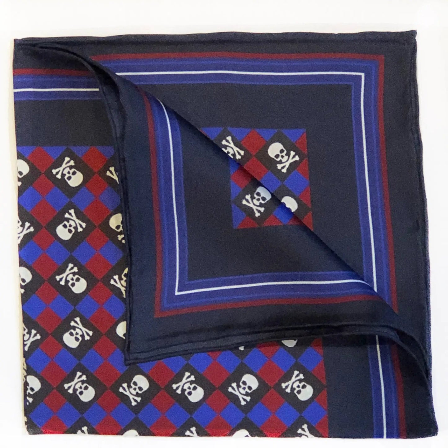 Skull & Crossbones Jolly Roger Pocket Square by Benson & Clegg