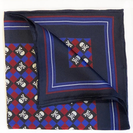 Skull & Crossbones Jolly Roger Pocket Square by Benson & Clegg
