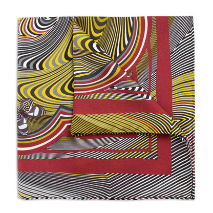 Zig Zag Ochre Pocket Square by Benson & Clegg