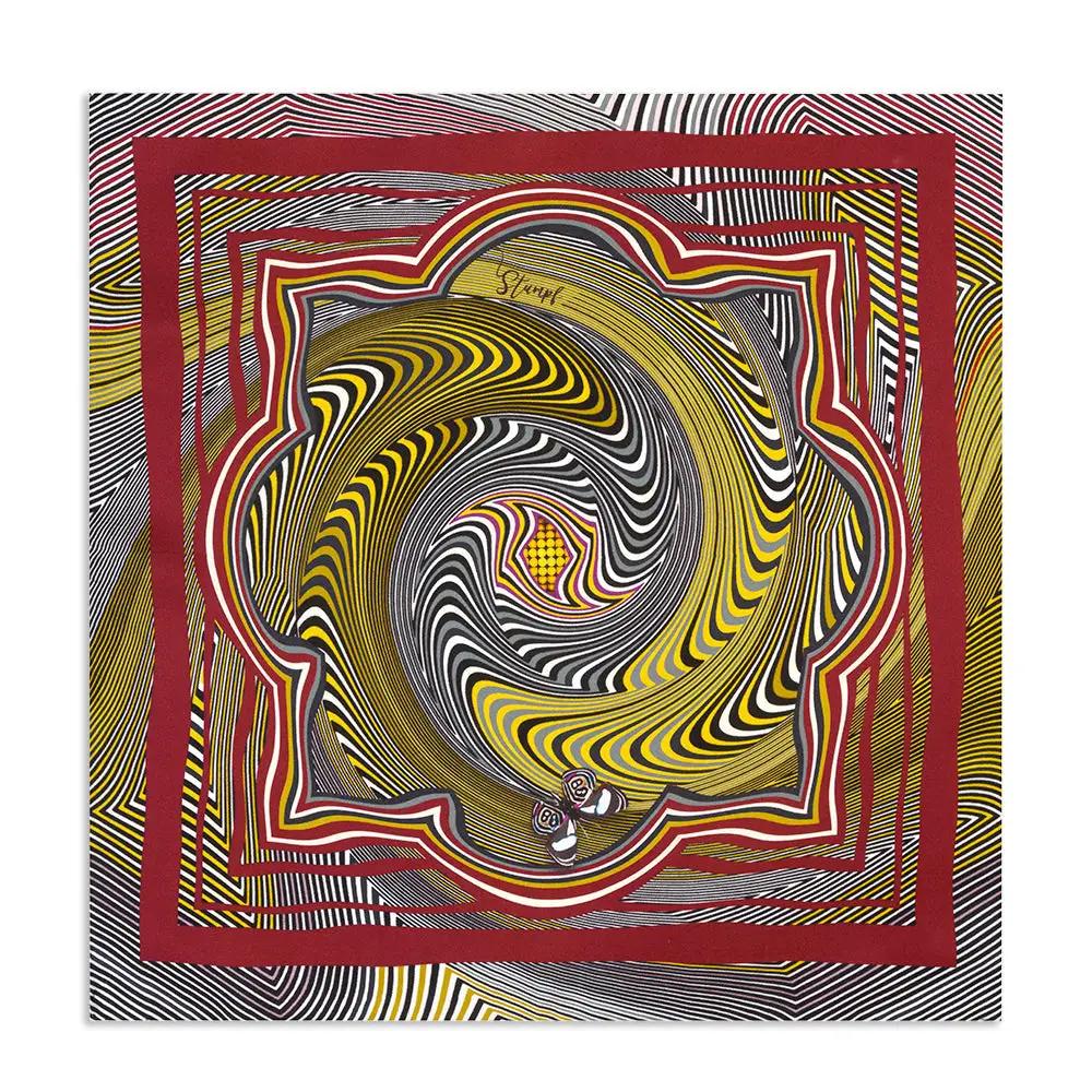 Zig Zag Ochre Pocket Square by Benson & Clegg