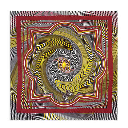 Zig Zag Ochre Pocket Square by Benson & Clegg