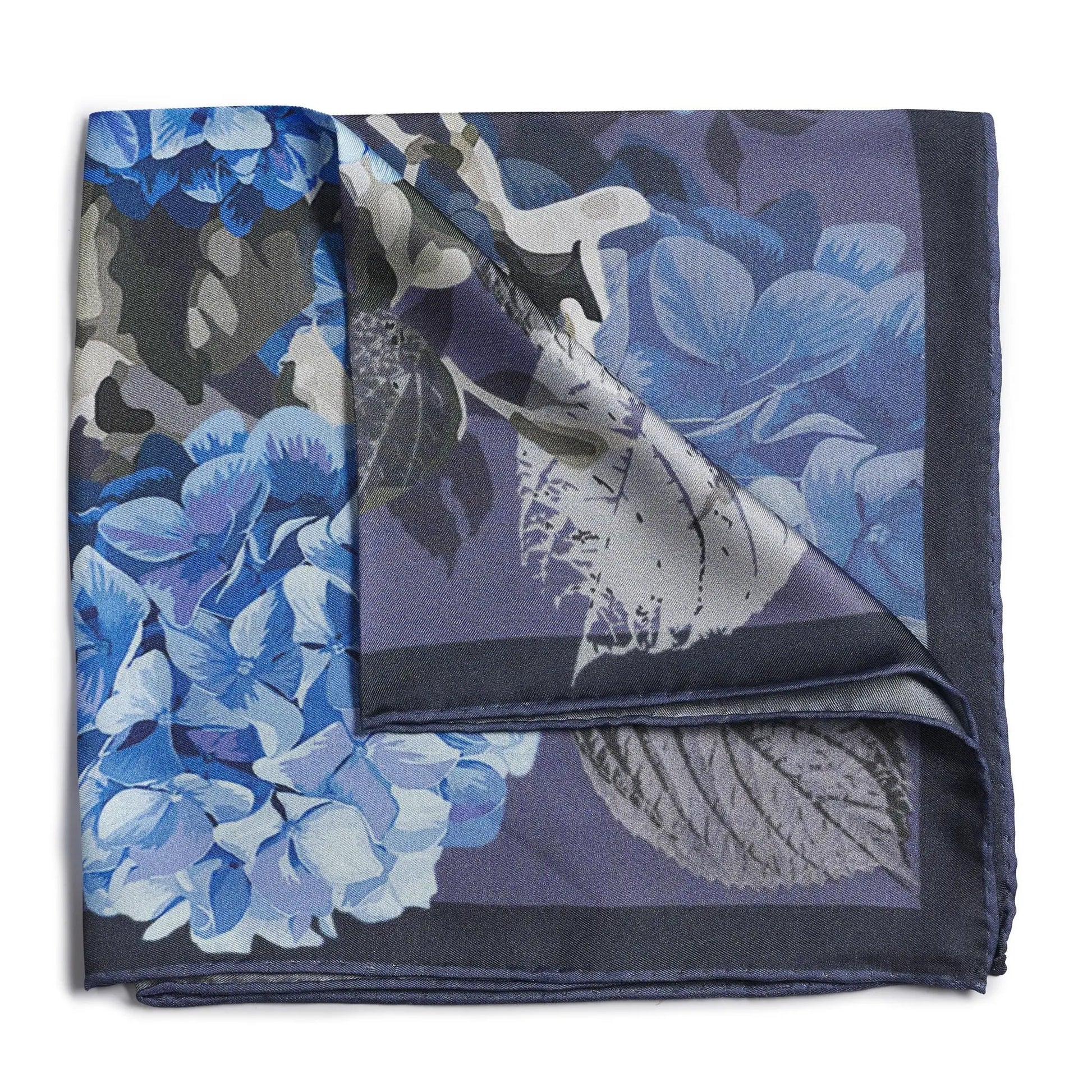 Hydrangea Mist Pocket Square by Benson & Clegg
