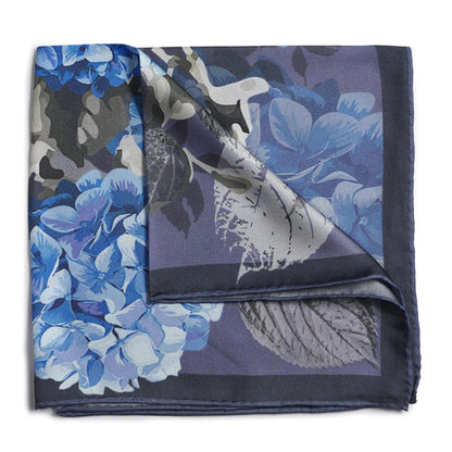 Hydrangea Mist Pocket Square by Benson & Clegg