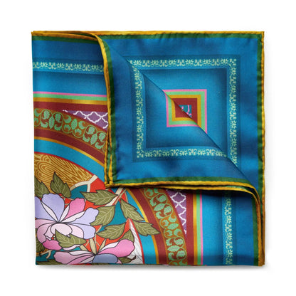 Oriental Birds Pocket Square by Benson & Clegg