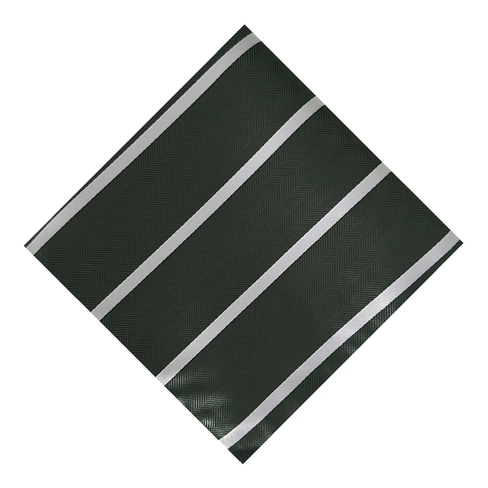 Forest Green & White Stripe Pocket Square - Hawksmoor Edit by OFL Ties