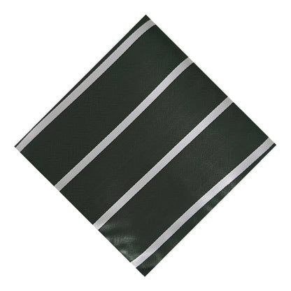 Forest Green & White Stripe Pocket Square - Hawksmoor Edit by OFL Ties