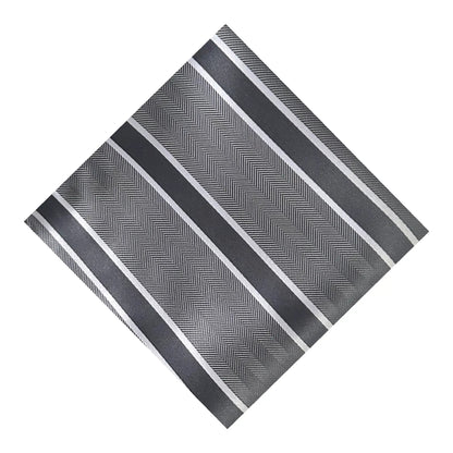 Glacier Grey & White Stripe Pocket Square - Charleston Edit by OFL Ties