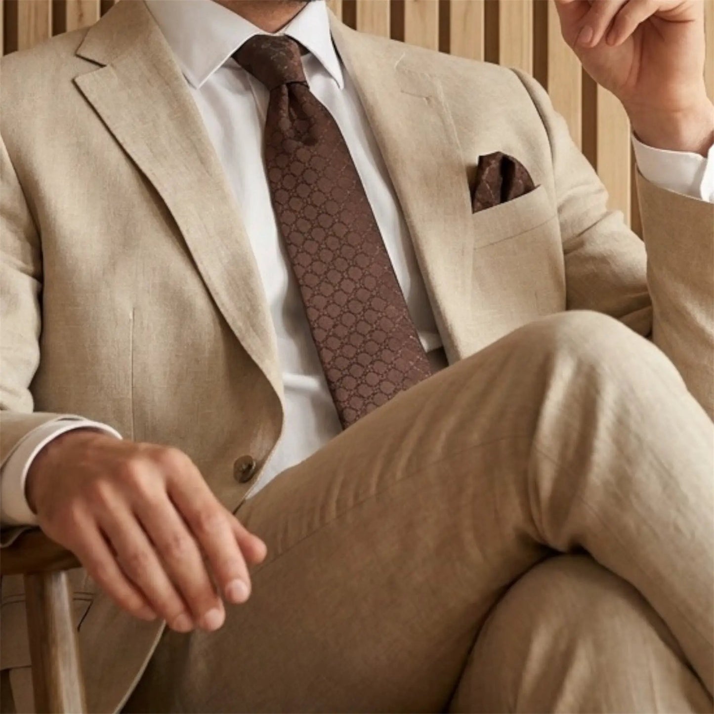 Red Brown Textured Tie by OFL Ties