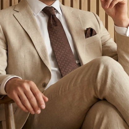 Red Brown Textured Tie by OFL Ties