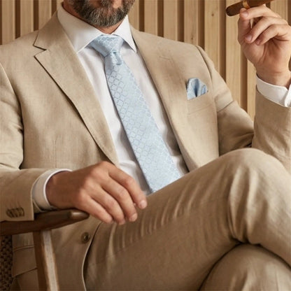 Light Blue Textured Tie by OFL Ties
