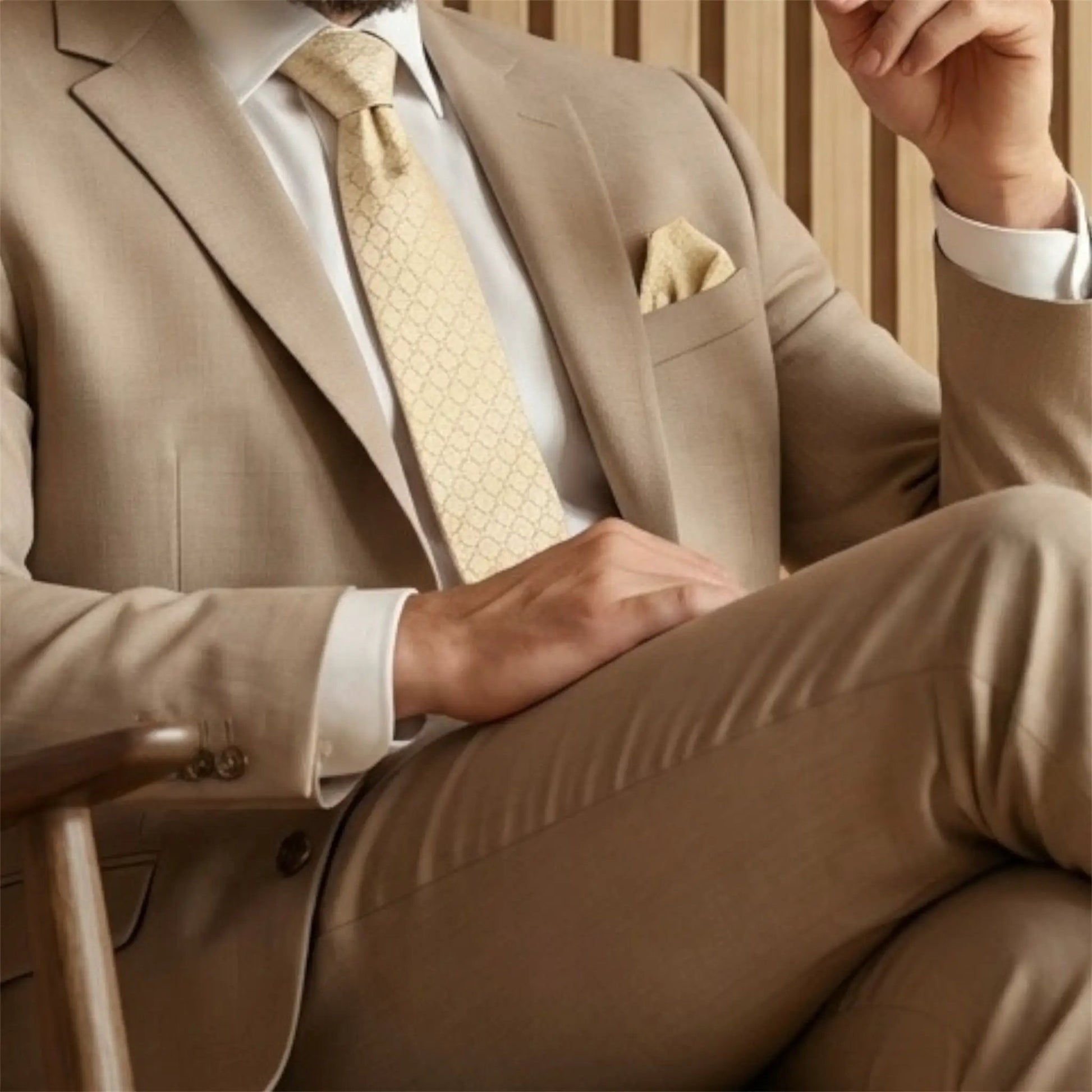 Pink Champagne Textured Tie by OFL Ties