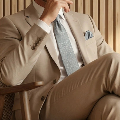 Steel Grey Textured Pocket Square by OFL Ties