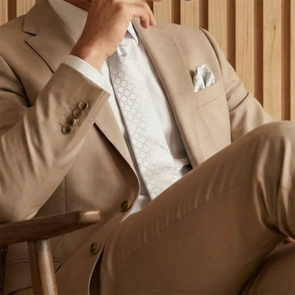 Iceberg Blue Textured Pocket Square by OFL Ties