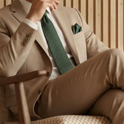 Forest Green Textured Pocket Square by OFL Ties