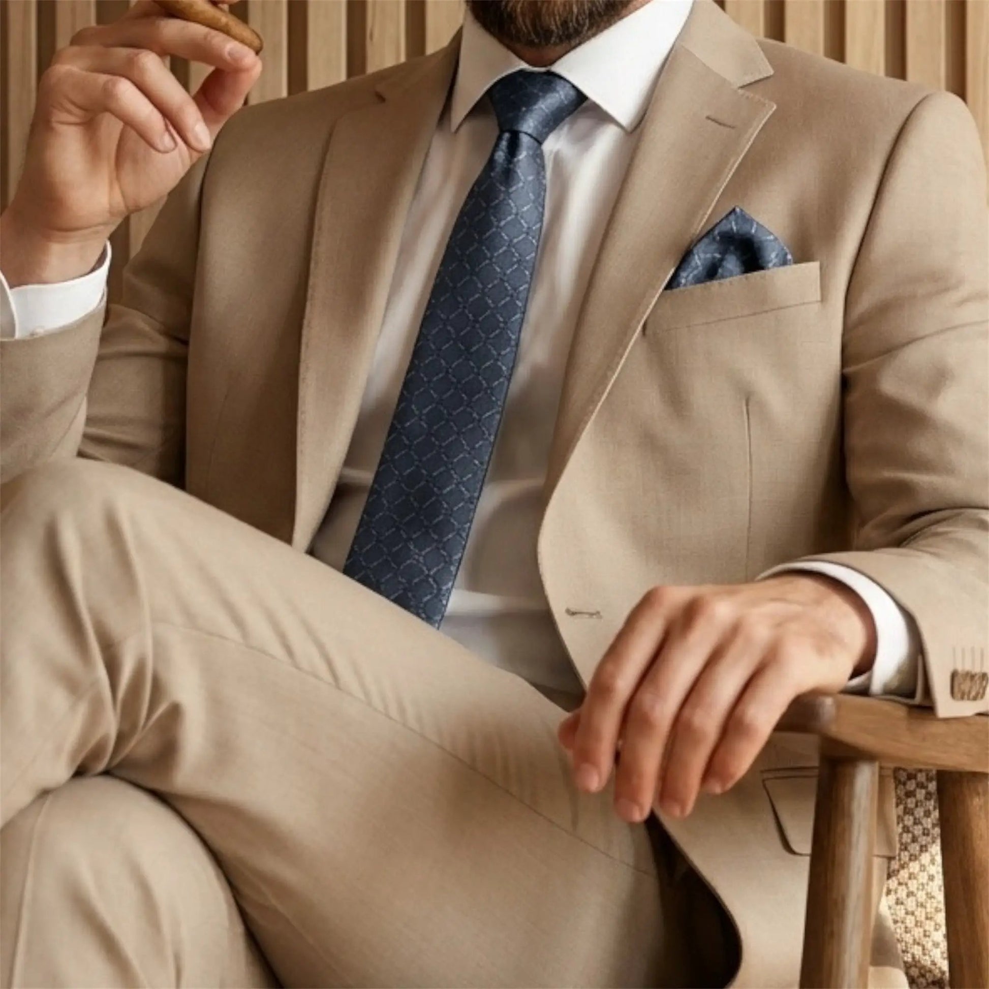Steel Blue Textured Tie by OFL Ties