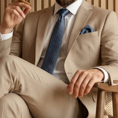 Steel Blue Textured Tie by OFL Ties