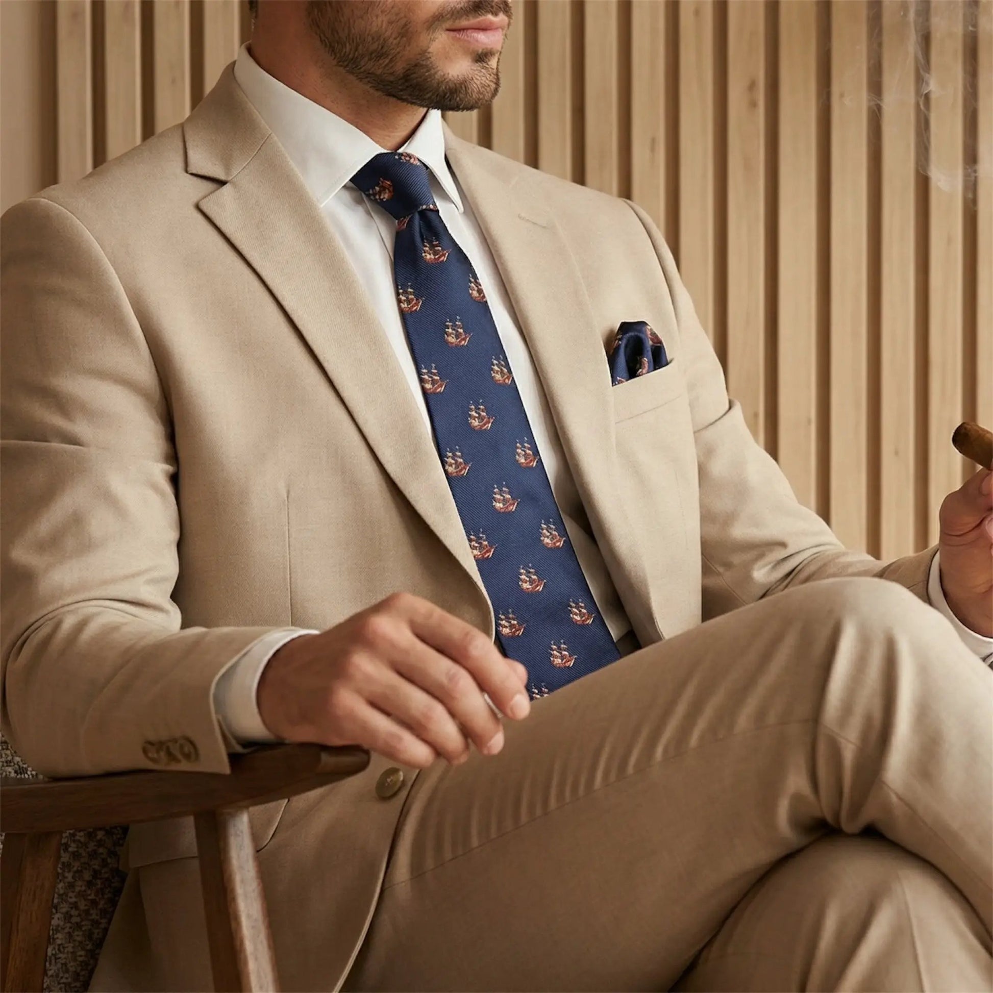 Nautical Sailing Ship Pocket Square by OFL Ties