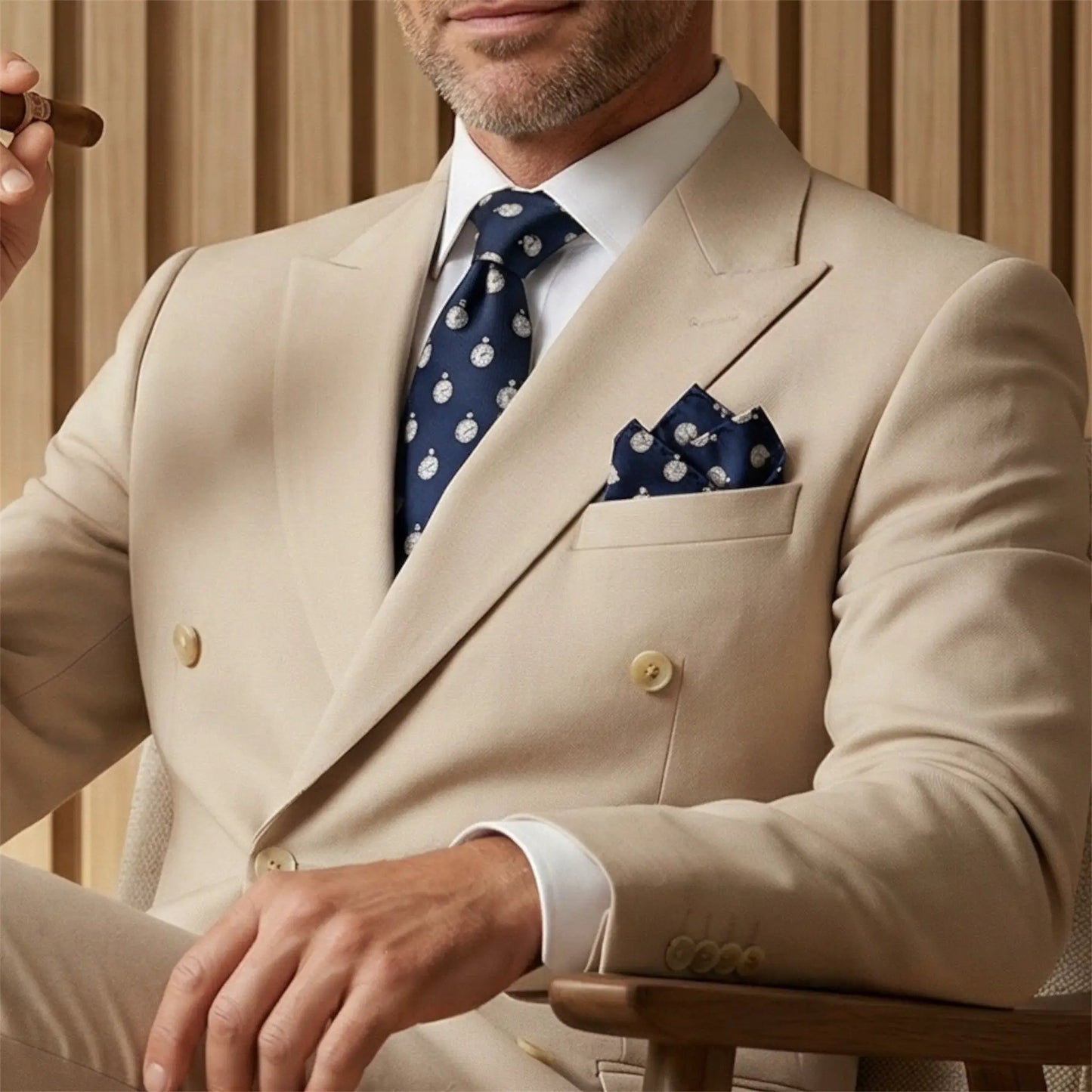 Clock Pocket Square by OFL Ties