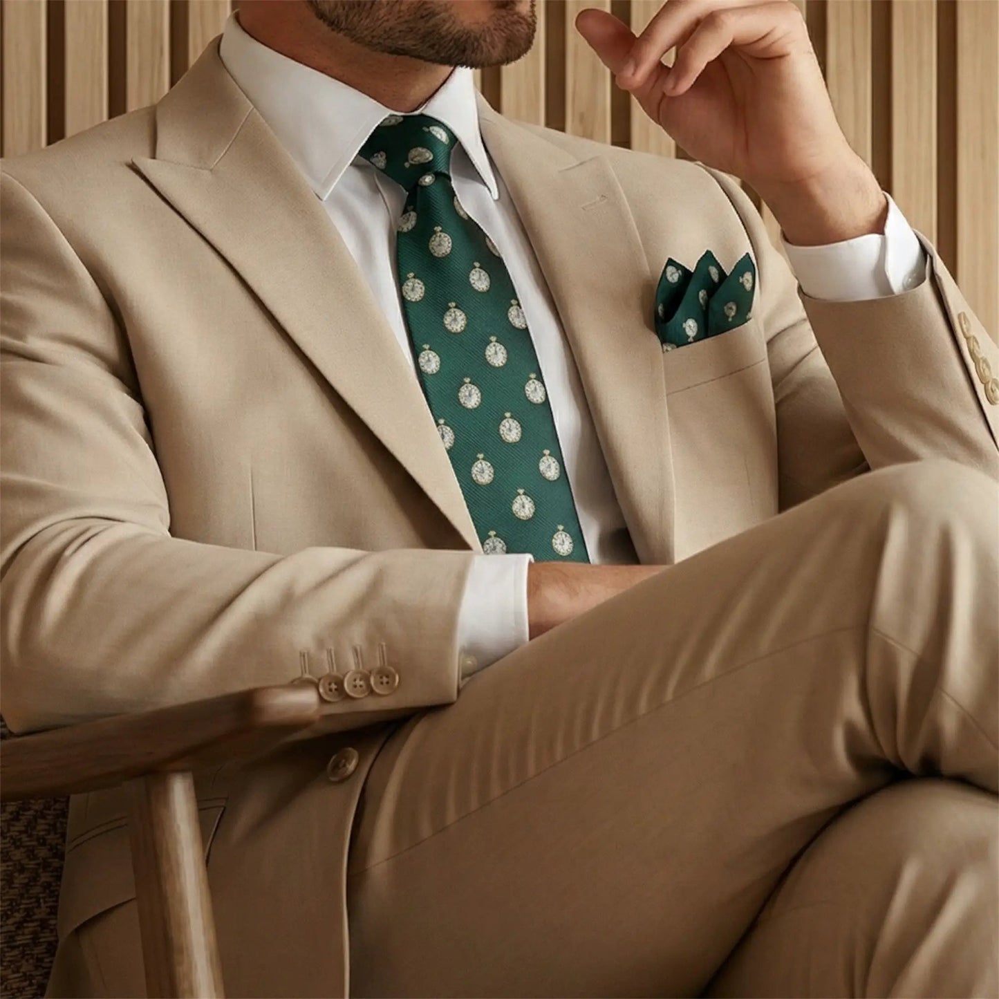 Clock Pocket Square by OFL Ties
