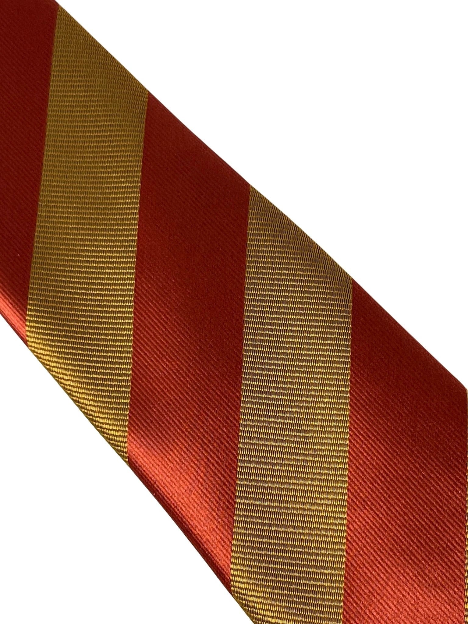 Light Chocolate Brown Maroon Red Barber Striped Tie - Handmade Craftsmanship for Timeless Professional Style by Frederick Thomas Handmade Mens Ties