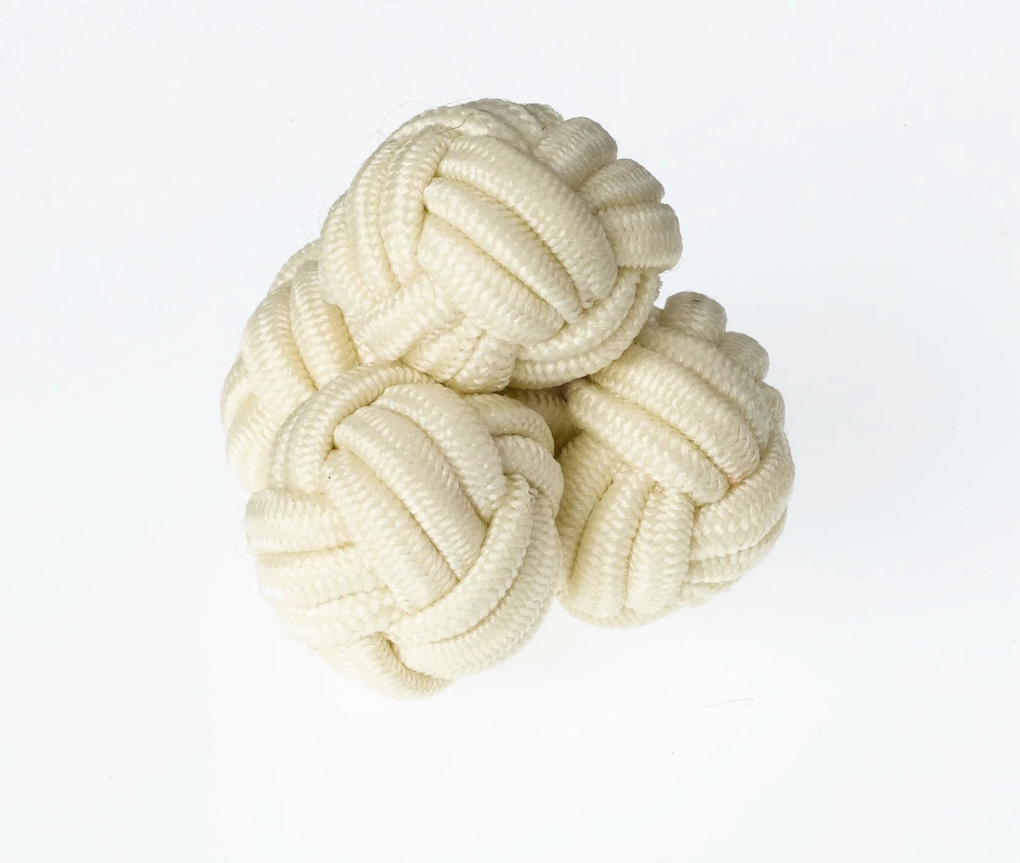 Cream Rope Knot Cufflinks by Ringhart Shirting Fabrics by Ringhart Shirting Fabrics
