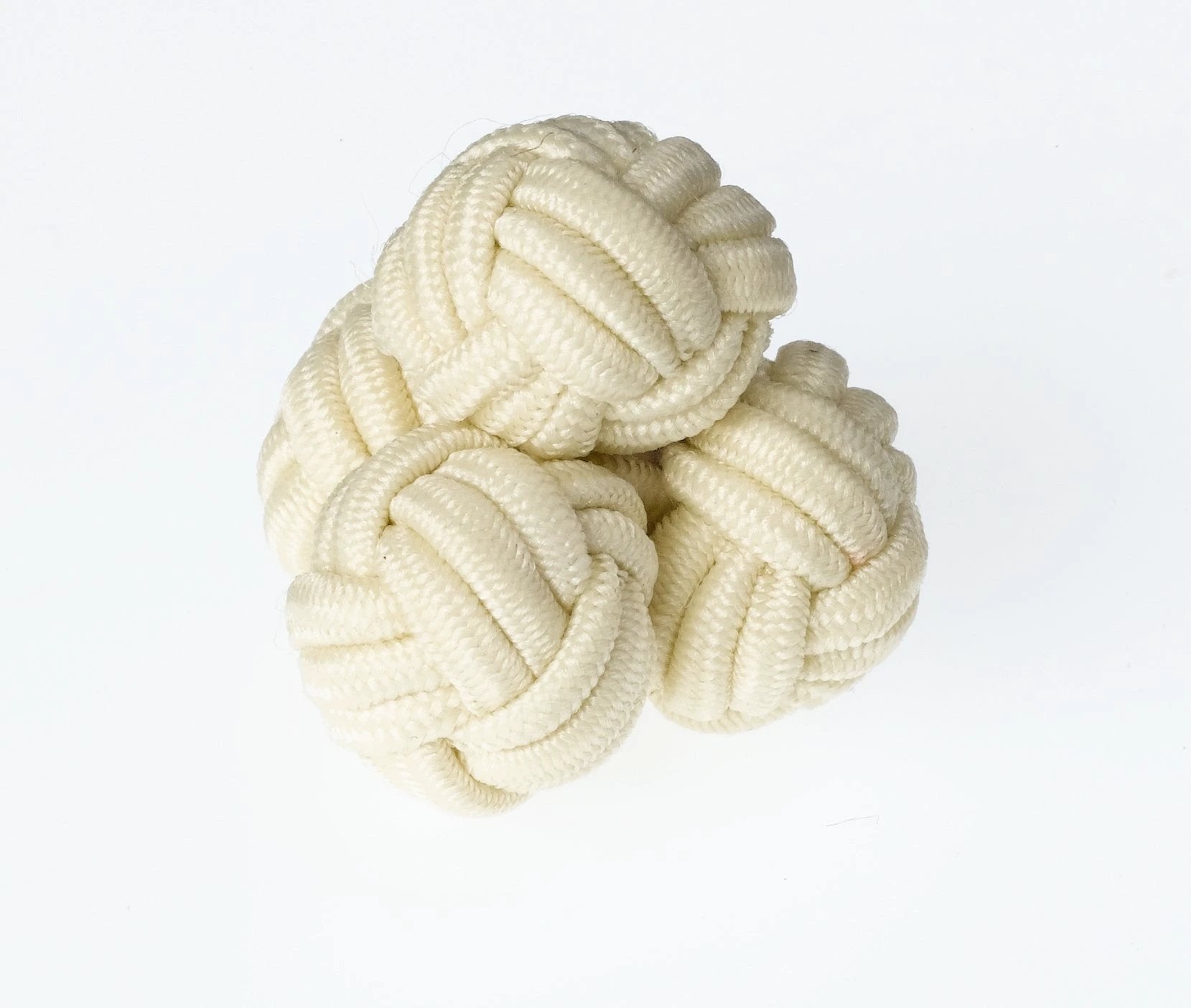 Cream Rope Knot Cufflinks by Ringhart Shirting Fabrics by Ringhart Shirting Fabrics