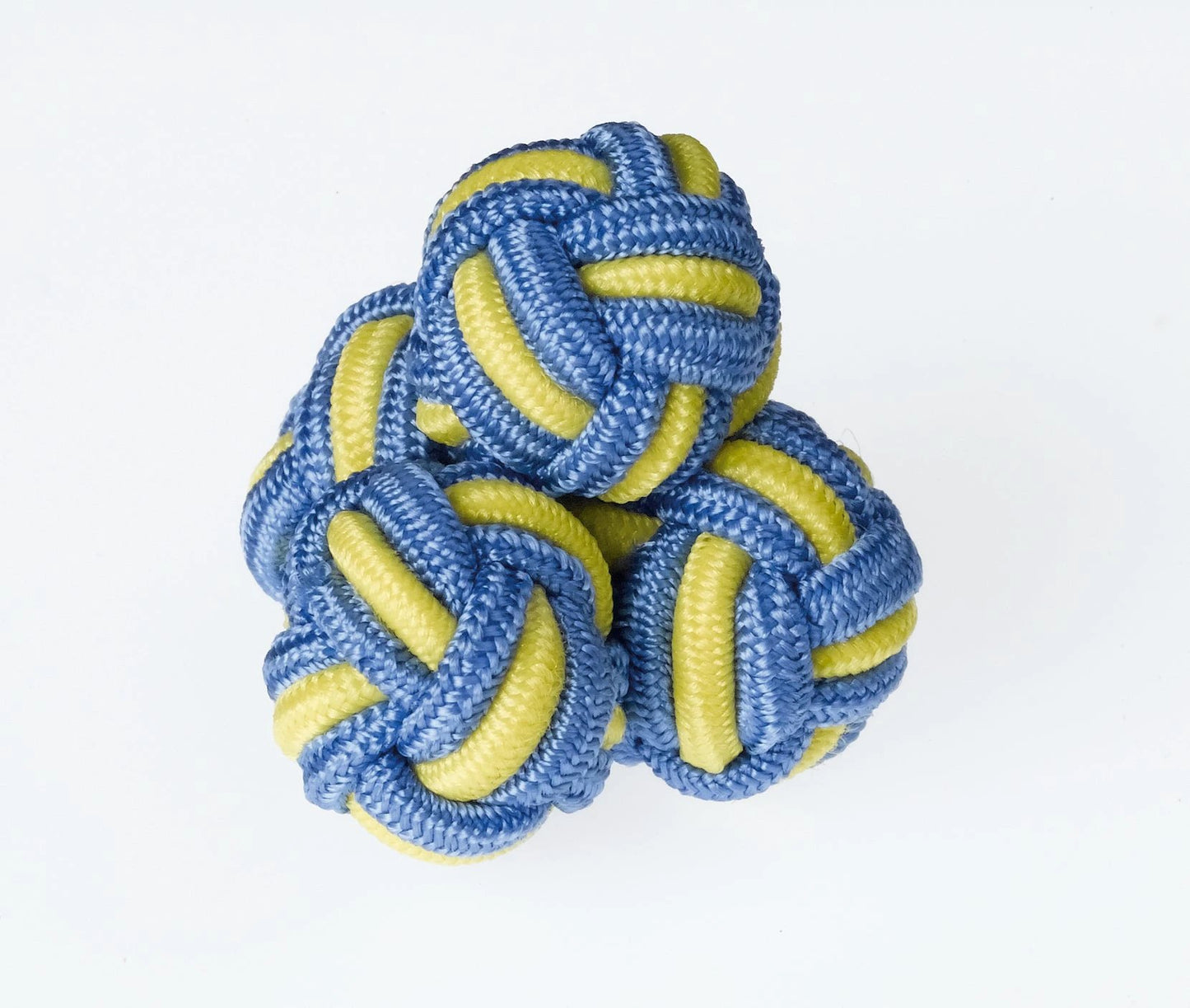K43 Blue and Yellow Knotted Cufflinks by Ringhart Shirting Fabrics by Ringhart Shirting Fabrics