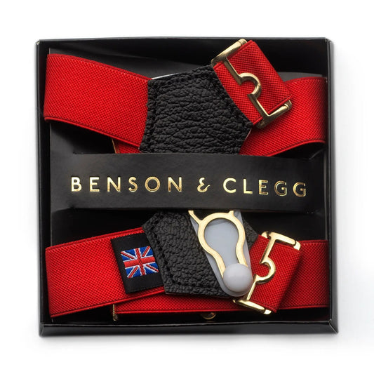 Sock Suspenders In Red by Benson & Clegg
