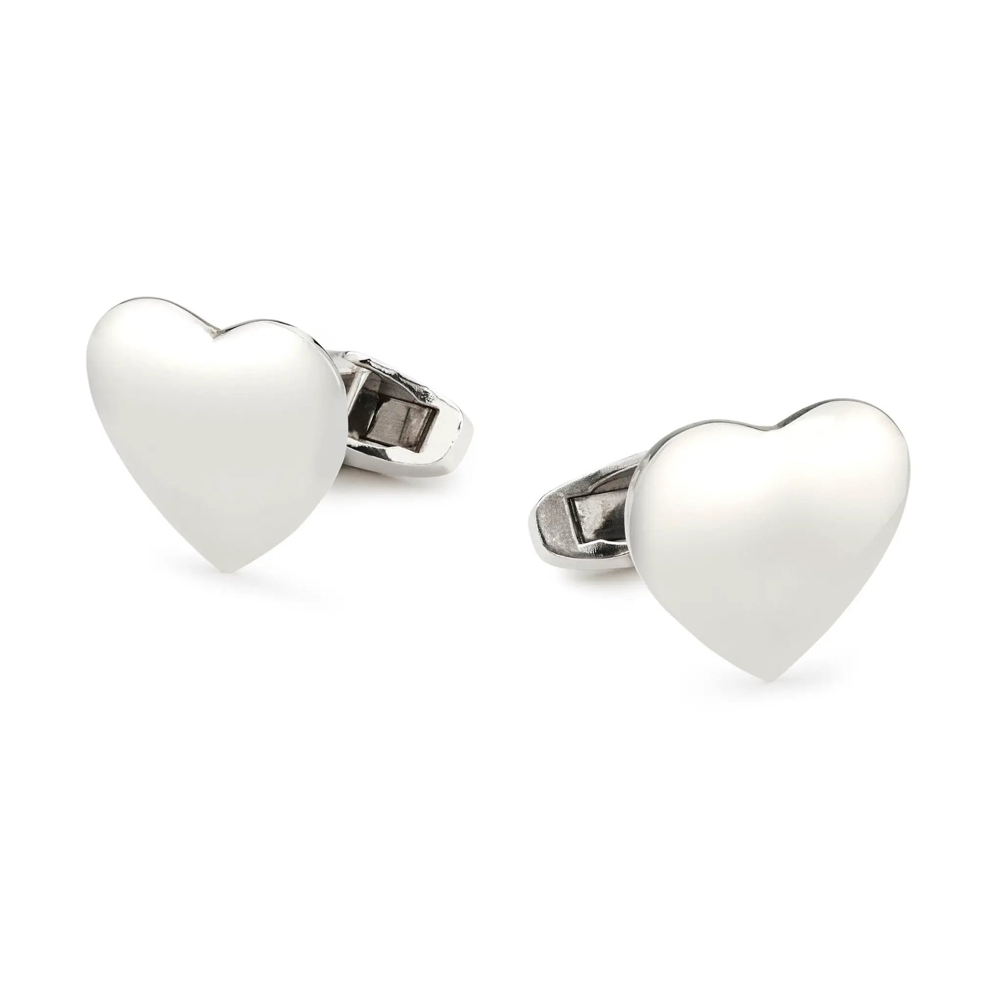 Love Hearts In Sterling Silver Cufflinks by Benson & Clegg