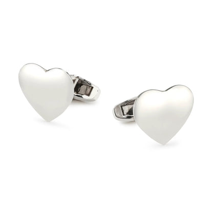 Love Hearts In Sterling Silver Cufflinks by Benson & Clegg