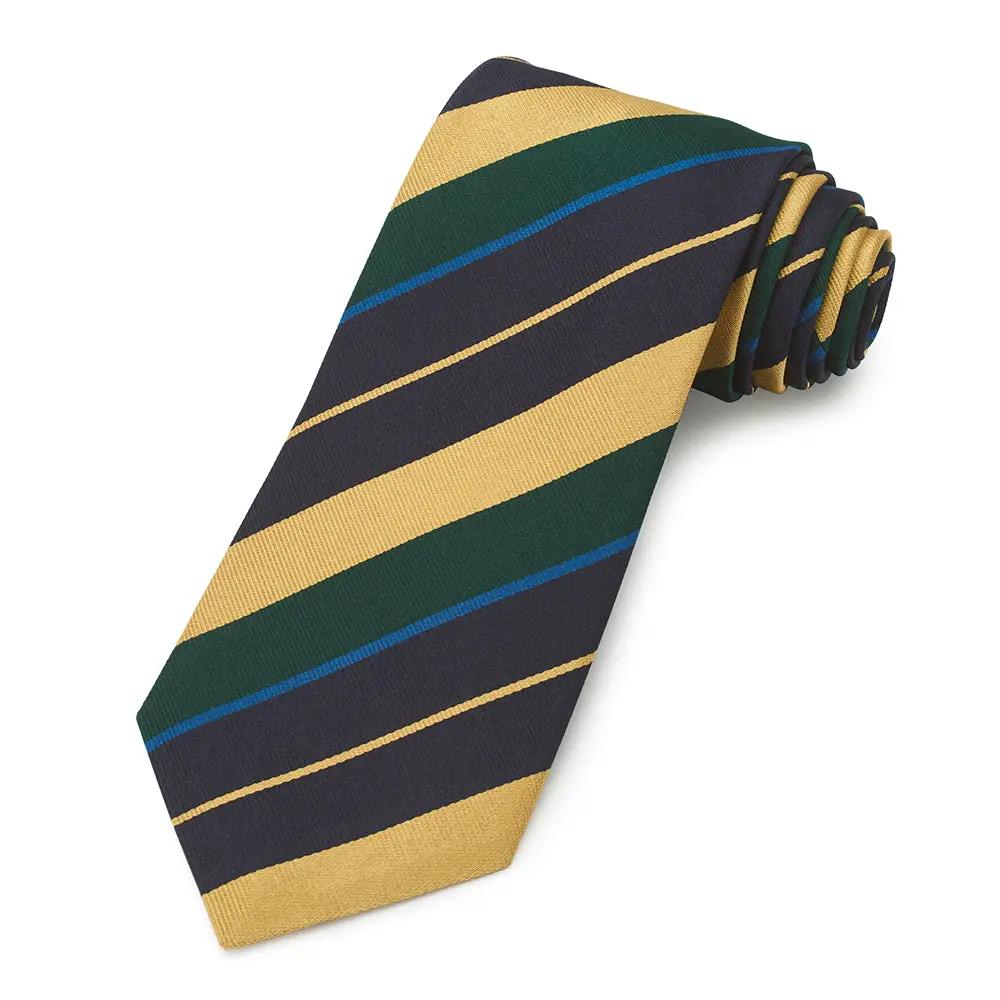 The Queen's Royal Hussars Three-Fold Silk Reppe Tie by Benson & Clegg