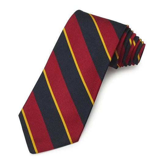 16th/5th The Queen's Royal Lancers Three-Fold Silk Reppe Tie by Benson & Clegg