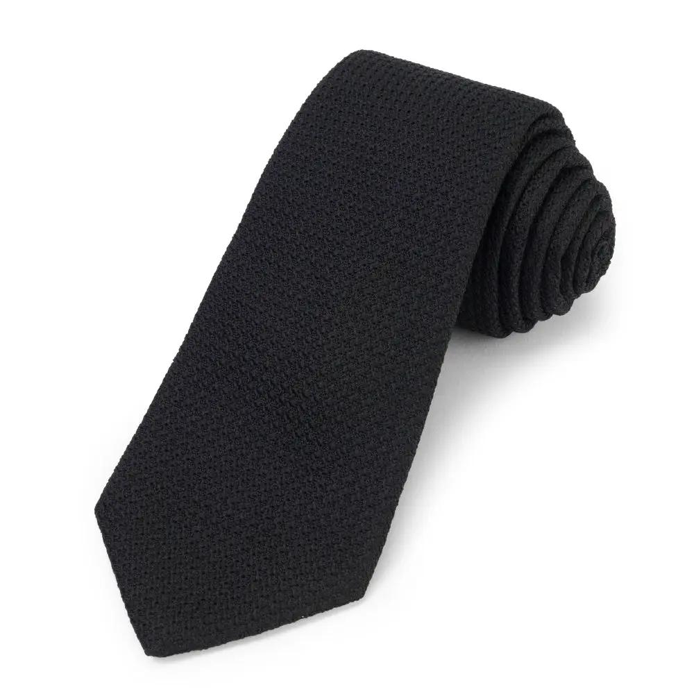 Grenadine Silk Tie In Black by Benson & Clegg