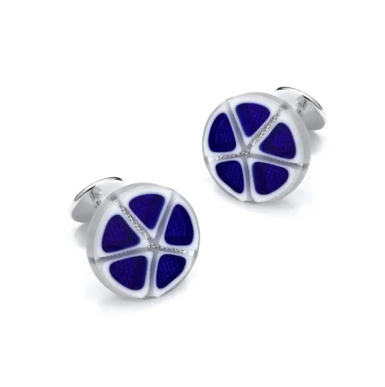 Murano Glass 'Blu Notte' Cufflinks With Sterling Silver by Benson & Clegg