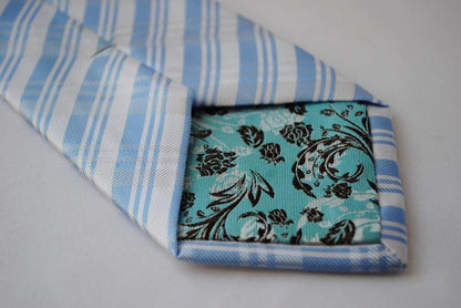 blue and white check design tie by Frederick Thomas Handmade Mens Ties