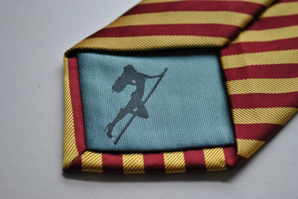 maroon and gold striped tie by Frederick Thomas Handmade Mens Ties