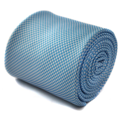 light blue dogstooth check tie by Frederick Thomas Handmade Mens Ties