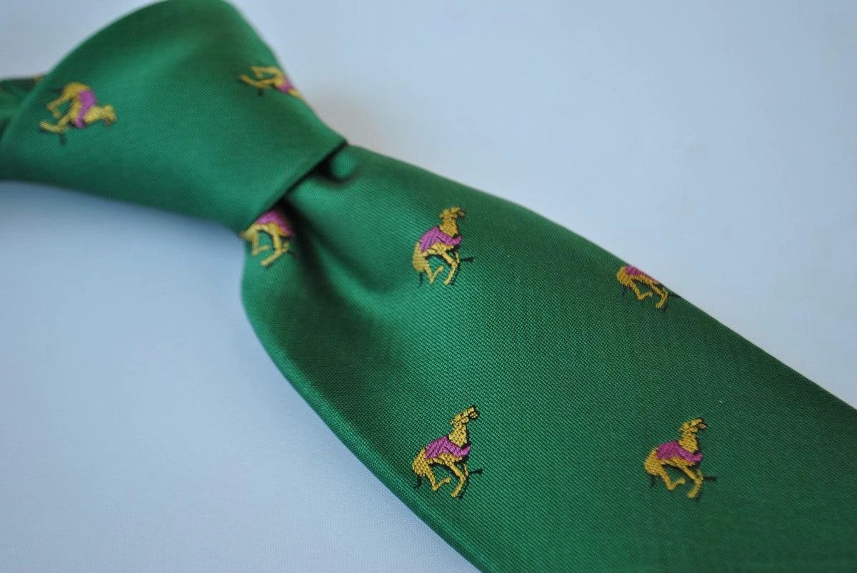 Frederick Thomas Dark Green Racing Greyhound Tie For The Luxury Professional Man With Quiet Confidence by Frederick Thomas Handmade Mens Ties