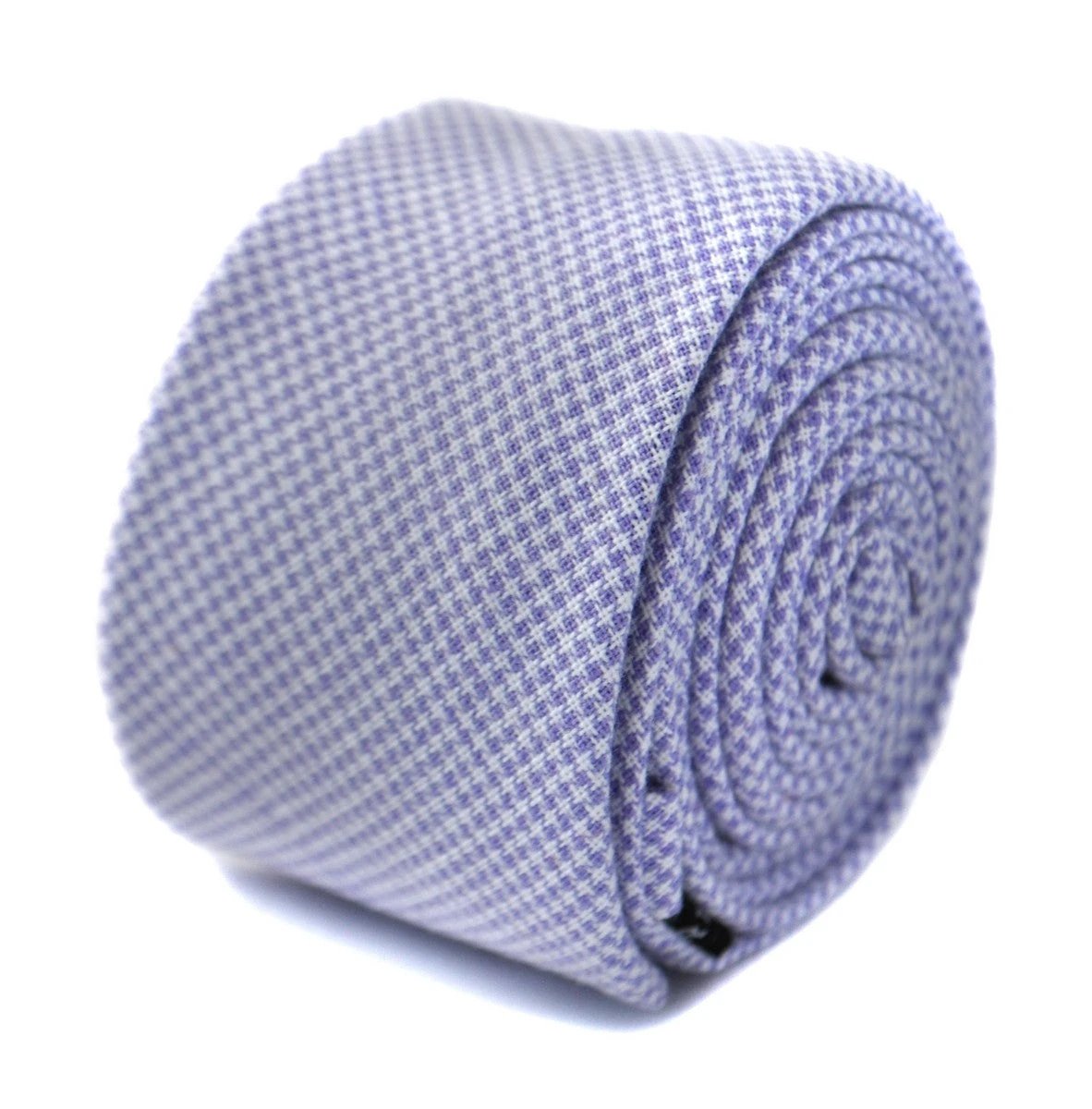 lilac purple dogtooth skinny cotton tie by Frederick Thomas Handmade Mens Ties