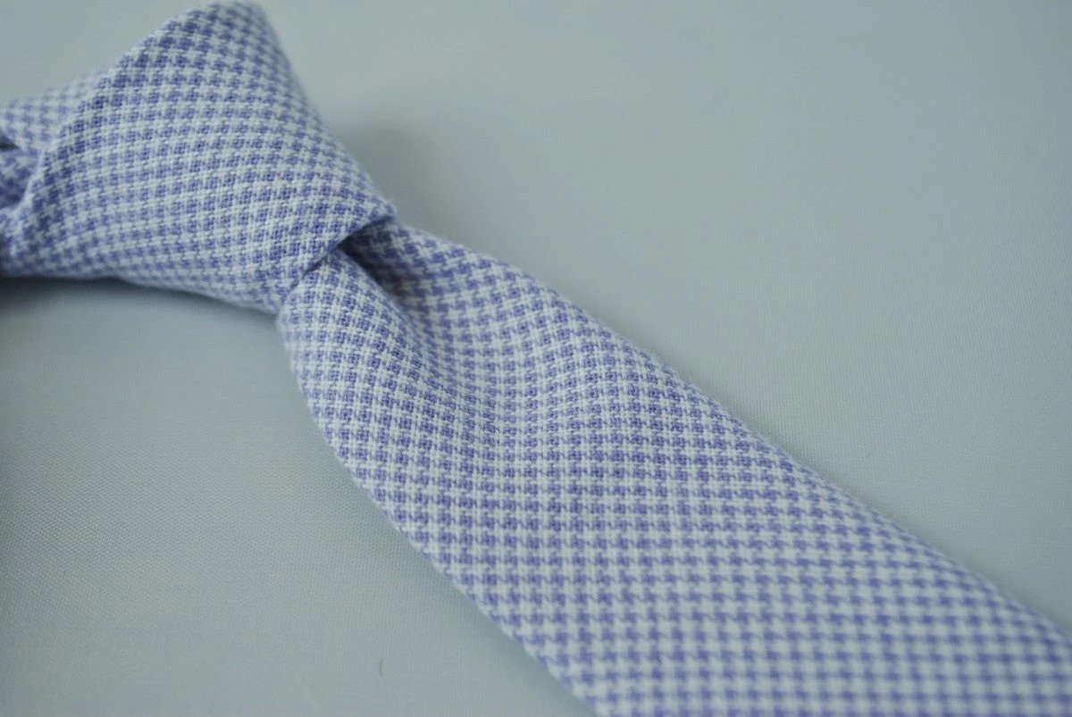 lilac purple dogtooth skinny cotton tie by Frederick Thomas Handmade Mens Ties