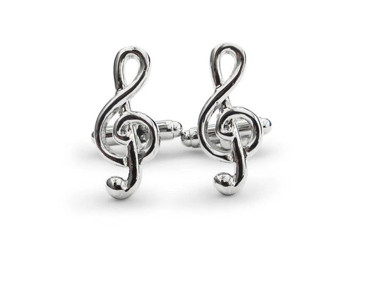 treble clef silver music note cufflinks by Frederick Thomas Handmade Mens Ties