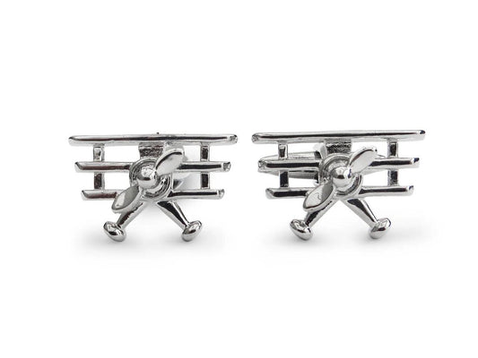 silver aeroplane cufflinks by Frederick Thomas Handmade Mens Ties